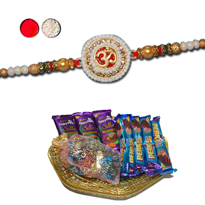 "RAKHIS -AD 4010 A (Single Rakhi), Choco Thali - code RC09 - Click here to View more details about this Product